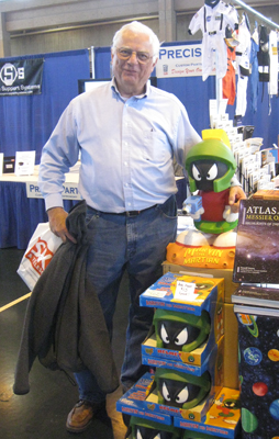 Mike Mattei makes friends with Marvin.